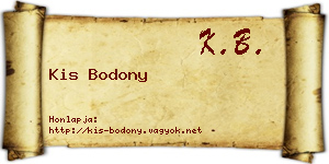 Kis Bodony névjegykártya